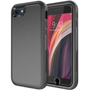 Diverbox Designed for iPhone SE case with Screen Protector Heavy Duty Shockproof Shock-Resistant Cases for iPhone se Phone 2022/2020 Release (Black)