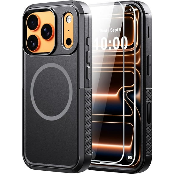 Diverbox Magnetic for iPhone 17 Pro Max Case-(Compatible with MagSafe) Heavy Duty Protection Phone Case with Camera Control Button with Screen Protector Shockproof Drop-Proof 6.9 inch