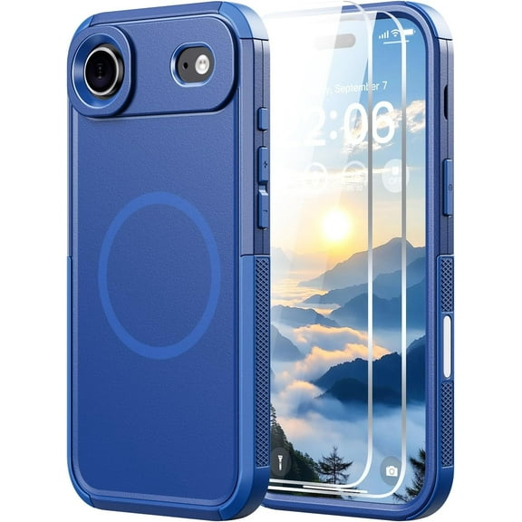 Diverbox Magnetic for iPhone Air Case-(Compatible with MagSafe) Heavy Duty Protection Phone Case with Camera Control Button with Screen Protector Shockproof Drop-Proof 6.5 inch