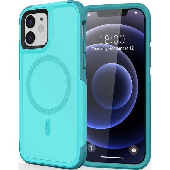 Diverbox Compatible for iPhone 12/12 Pro Case, 2 in 1 With Magnetic Shockproof DropProof Protective Phone Case - Lake Blue