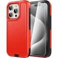 thumbnail image 1 of Diverbox for iPhone 15 Pro Case, 2 in 1 Shockproof DropProof Protective Phone Case with Screen Protector - Red, 1 of 7