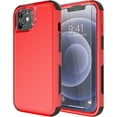 thumbnail image 1 of Diverbox for iPhone 12 Case [Shockproof] [Dropproof] [Tempered Glass Screen Protector + Camera Lens Protector],Heavy Duty Protection Phone Case Cover for Apple iPhone 12(Red), 1 of 7