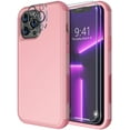 thumbnail image 1 of Diverbox for iPhone 13 Pro Case [Shockproof] [Dropproof] [Tempered Glass Screen + Camera Lens Protector],Heavy Duty Protection Phone Case Cover for Apple iPhone 13 Pro (Pink), 1 of 7
