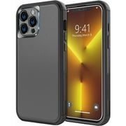 Diverbox for iPhone 13 Pro Max Case [Shockproof] [Dropproof] [Tempered Glass Screen Protector + Camera Lens Protector],Heavy Duty Protection Phone Case Cover for Apple iPhone 13 Pro Max Black
