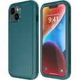 thumbnail image 1 of Diverbox for iPhone 14 Case [Shockproof] [Dropproof] [Tempered Glass Screen + Camera Lens Protector],Heavy Duty Protection Phone Case Cover for Apple iPhone 14 (Dark Green), 1 of 8