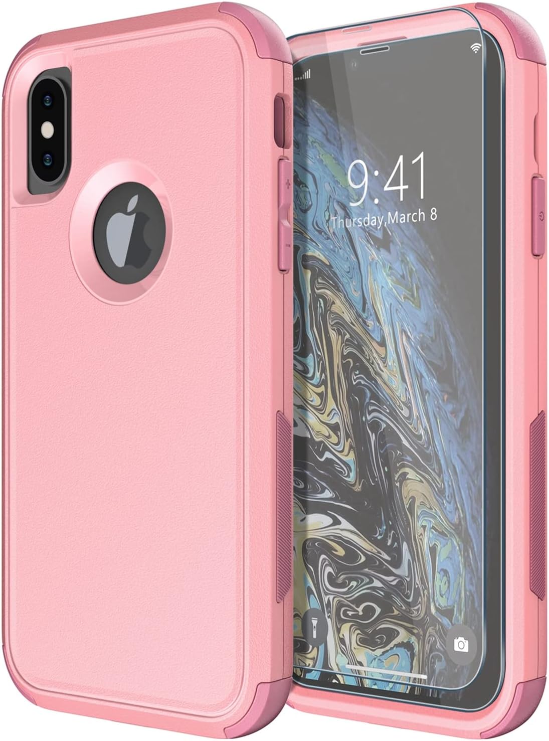 Custodia Per IPhone Xs / IPhone X Con Farfalla Rosa - Cover Trasparente Paraurti In TPU Morbido, Antishock, Antigraffio