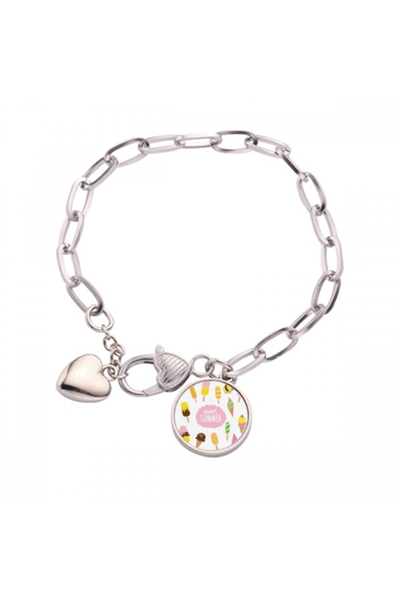 Diverse Sweet Summer Ice Heart Chain Bracelet Jewelry Charm Fashion