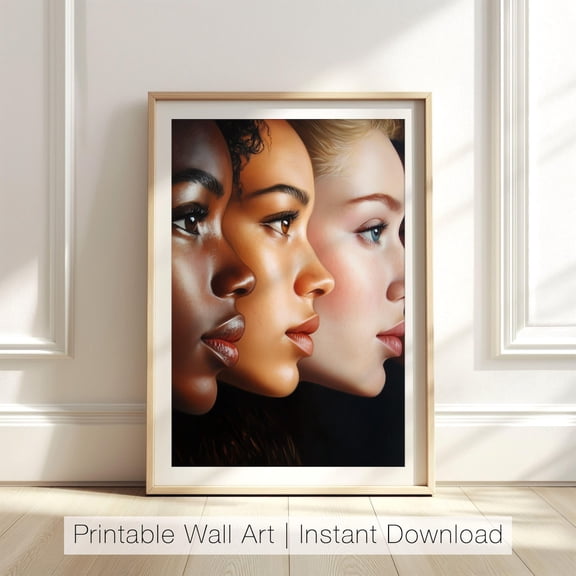 Diverse Women Portrait Art, Female Faces Poster, Multicultural Art, Empowerment Decor, Modern Feminine Poster,, Size 24x36 UNFFRAMED F03.1.7l1537