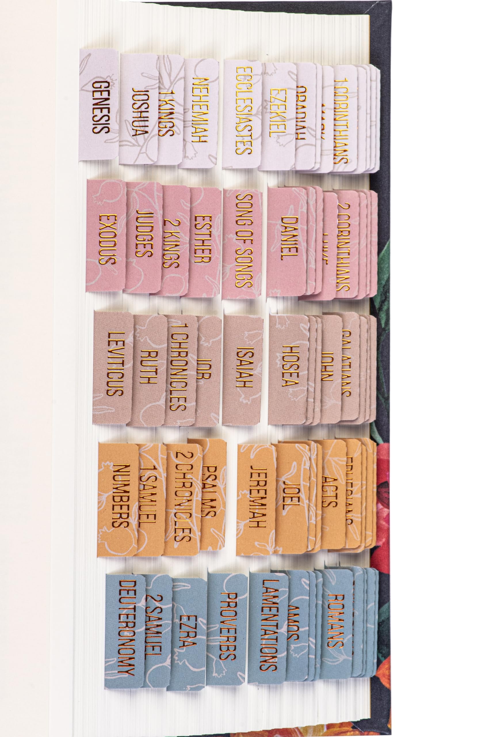 DiverseBee Laminated Bible Tabs (Gold Embossed Lettering), Bible Study Journaling Supplies