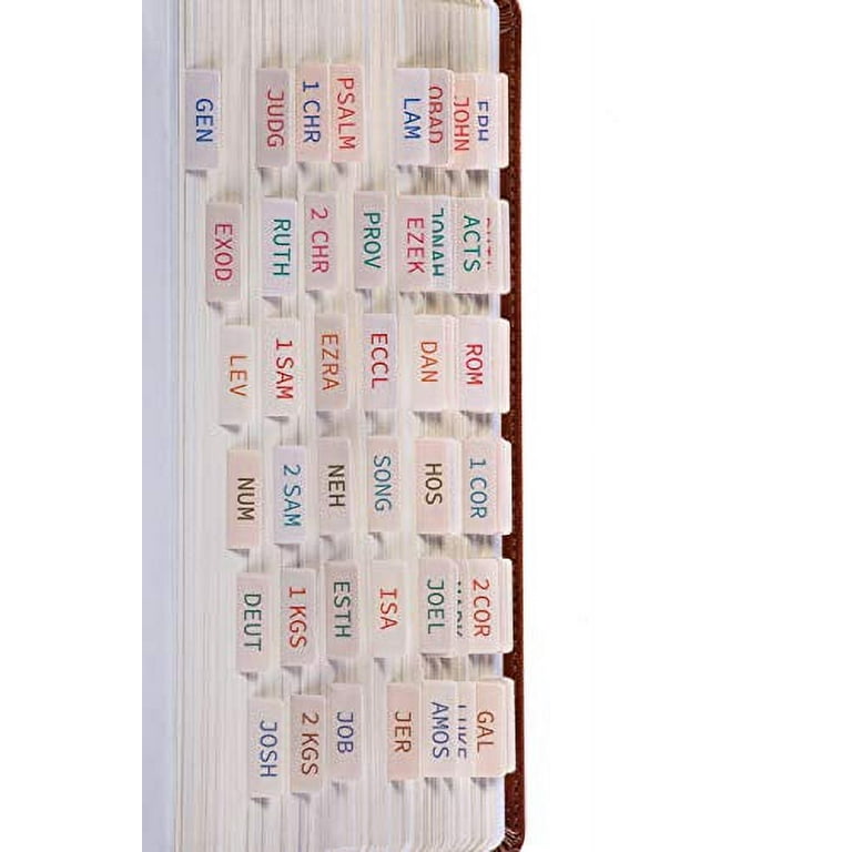 DiverseBee Laminated Bible Tabs (Large Print, Easy to Apply), Bible Tabs  Old and New Testament, Bible Study Journaling Supplies, Bible Accessories,  Bible Index Tabs, 72 Bible Book Tabs (Amber) 