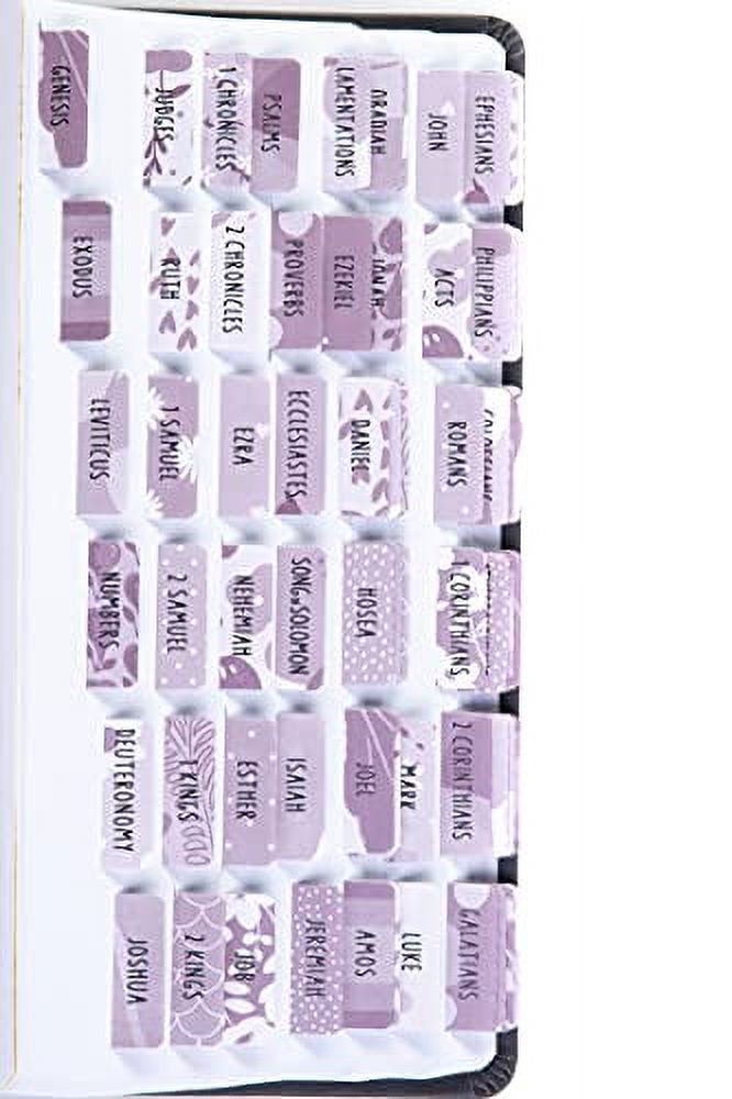 DiverseBee Laminated Bible Tabs (Large Print, Easy to Apply), Bible Study  Journaling Supplies, 77 Bible Index Book Tabs for Women, Bible Accessories,  Includes 11 Blank Tabs - Amethyst Theme 