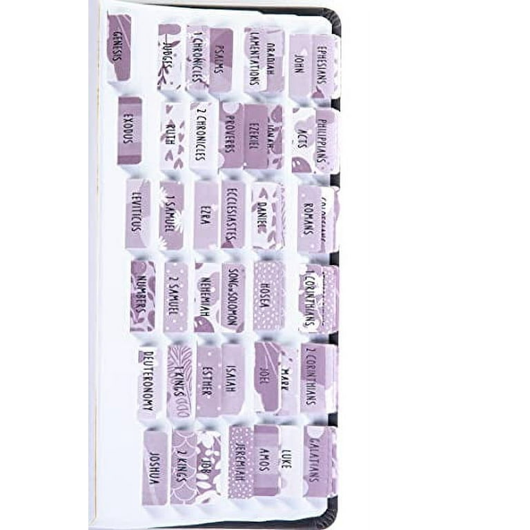DiverseBee Laminated Bible Tabs (Large Print, Easy to Apply), Bible Study  Journaling Supplies, 77 Bible Index Book Tabs for Women, Bible Accessories,  Includes 11 Blank Tabs - Amethyst Theme 