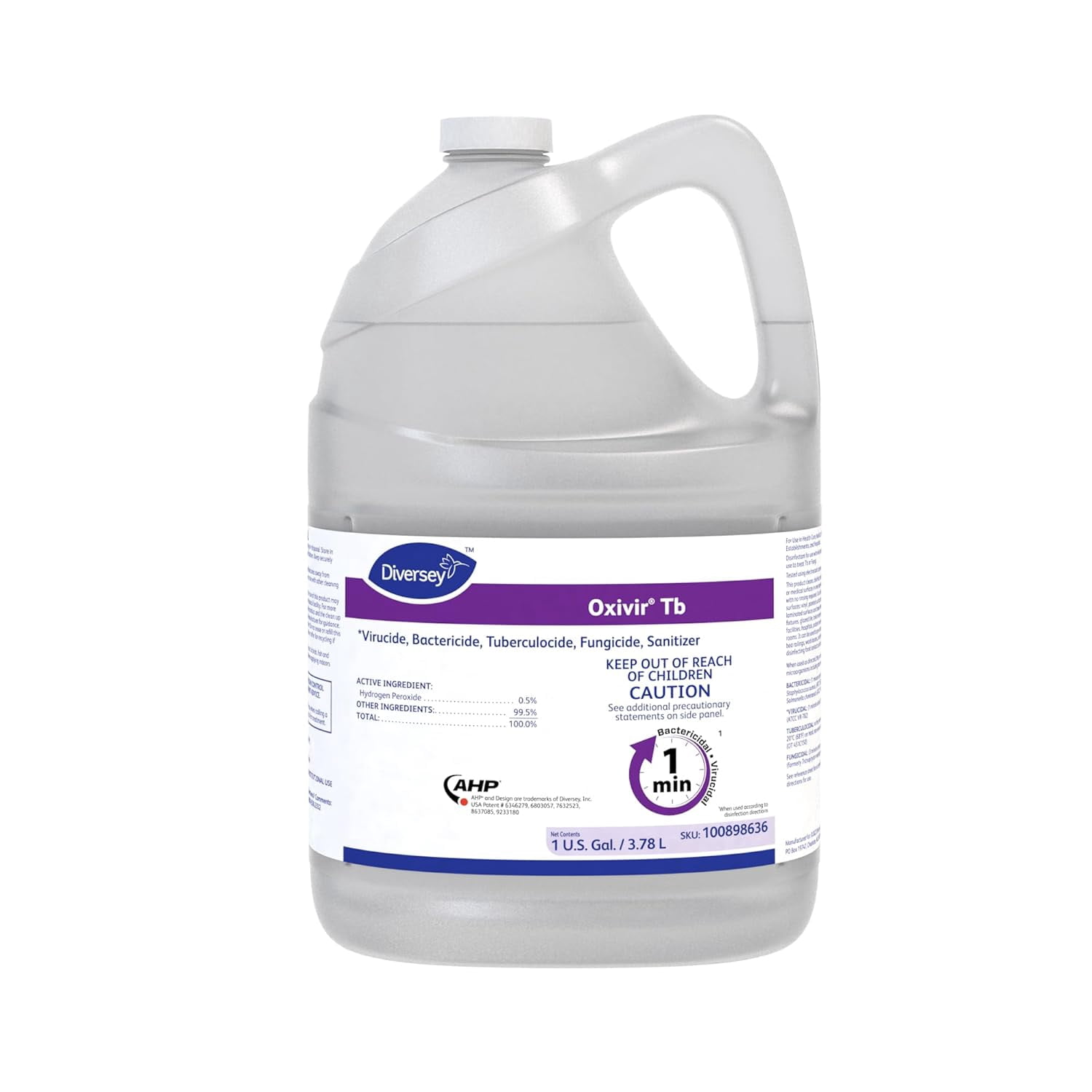 Diversey 100898636 Tb One-Step Liquid Disinfectant Cleaner, Hospital ...