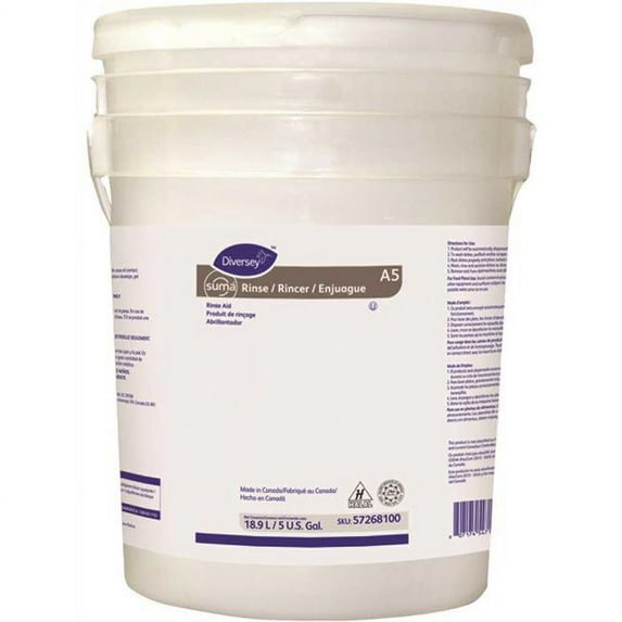 Diversey 57268100 5 gal Suma Rinse A5 Surfactant Dish Machine Rinse Aid Liquid