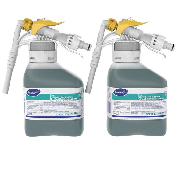CREW 3063437 RTD 52.7 oz. Restroom Floor and Surface Non-Acidic Disinfectant/Cleaner Green