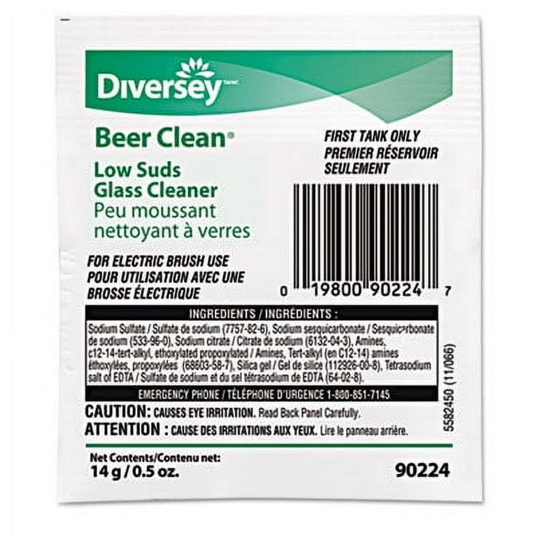 Beer Clean Glass Cleaner, Powder, 0.5 oz Packet, 100/Carton Beer Clean Glass Cleaner, Powder, 0.5 oz Packet, 100/Carton