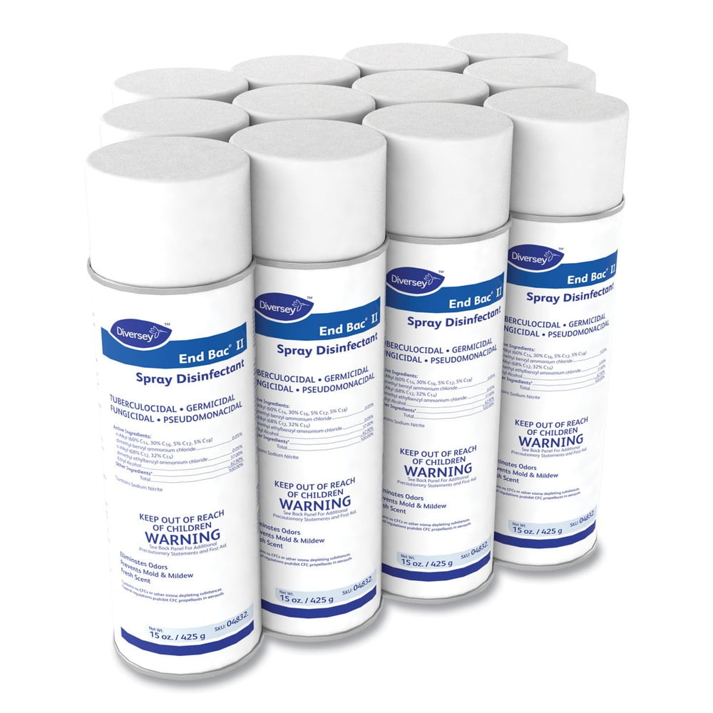 End Bac II Spray Disinfectant, Fresh Scent, 15 oz Aerosol Spray, 12/Carton End Bac II Spray Disinfectant, Fresh Scent, 15 oz Aerosol Spray, 12/Carton
