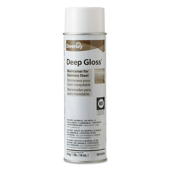 Diversey Care 94970590 Deep Gloss 16 oz. Aerosol Spray Stainless Steel Maintainer (12/Carton)