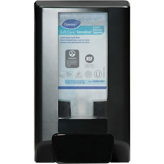Diversey Care IntelliCare Manual Dispenser II Manual - Durable, Security Lock, Scratch Resistant, UV Resistant, Key Lock, Keyless Lock - Black - 6 / Carton