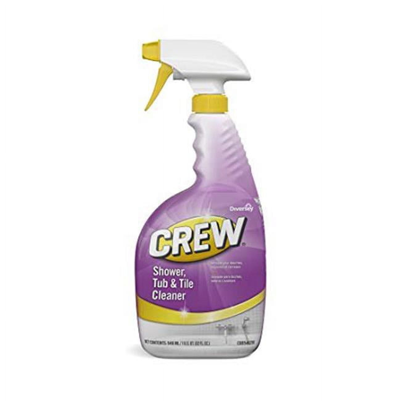 Diversey Crew Shower Tub and Tile Cleaner, Fresh Scent, 32 oz Spray Bottle, 8/Carton