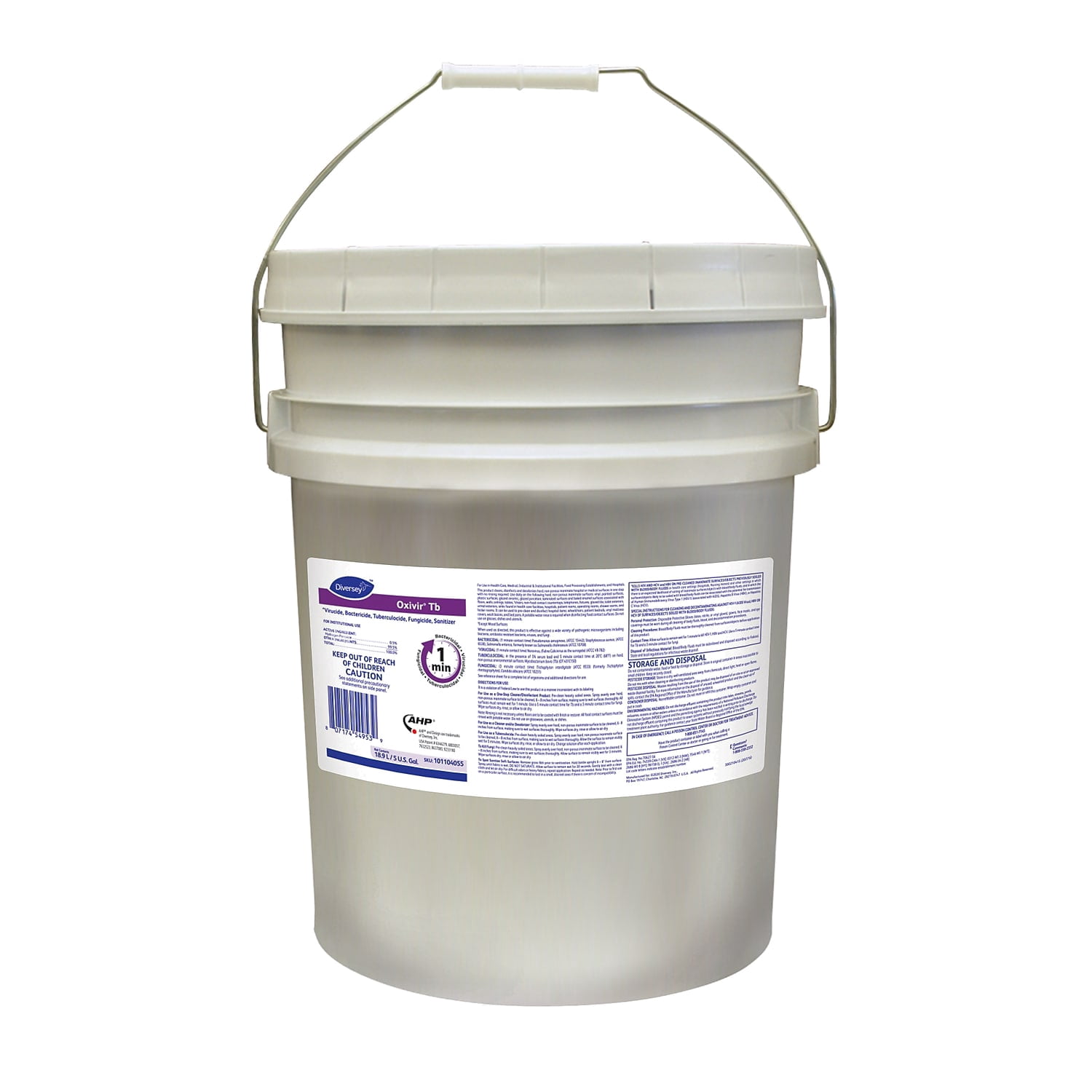 Pail H2o2 Diversey Oxivir Tb Disinfectant Cleaner, 5 Gallon Pail, Hydrogen ...