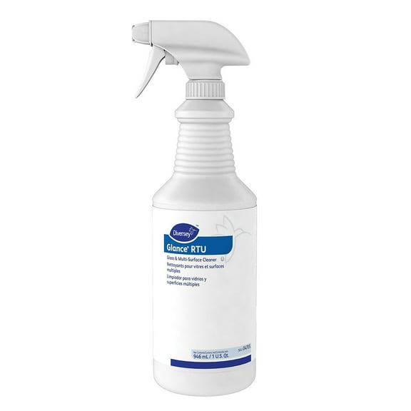 Diversey Glance Glass and Multi-Surface Cleaner, Original, 32 oz Spray Bottle, 12/Carton (04705)