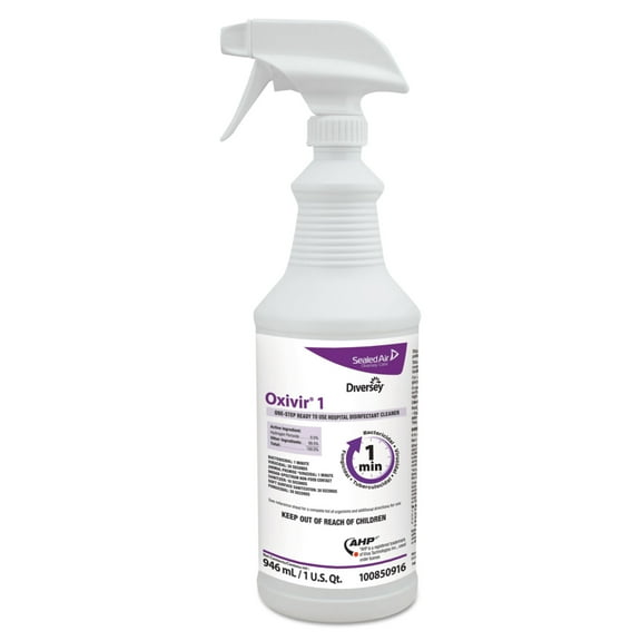 Diversey Oxivir 1 RTU Disinfectant Cleaner 32 oz Spray Bottle 12/Carton 100850916