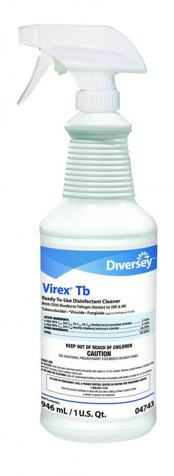 Diversey Virex Tb Surface Disinfectant Cleaner, 32 ounce Botle, Lemon Scent, 1 Count