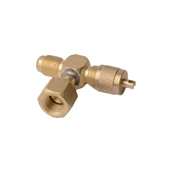 DiversiTech VST-4 Swivel Tee w/ Permanent Depressor, 1/4" Access On Run x 1/4" Female Flare w/ Depressor on F. Swivel, replacement for VST44, S1-VST-44