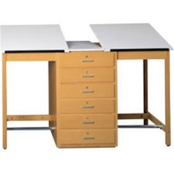 Diversified Woodcraft DT-80A 2 Station Drafting Table-6 Drawer