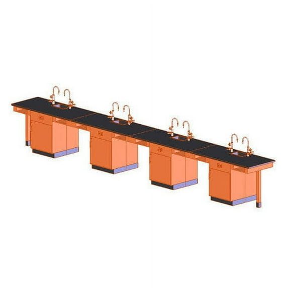 Diversified Woodcrafts C2744KF Eight Station Service Center with Full Cupboard