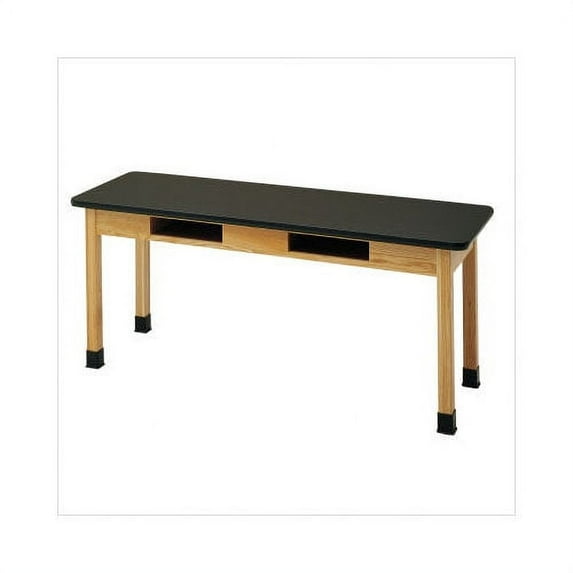 Diversified Woodcrafts C7180K30N 21 x 54 Oak Table with Book Compartments