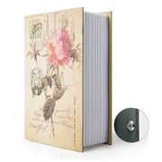 Diversion Book Safe Storage Box, Rose Dictionary Secret Hidden Safe with Security Key Lock, Small Book Lock Box 9.5" 6.2" 2.0"