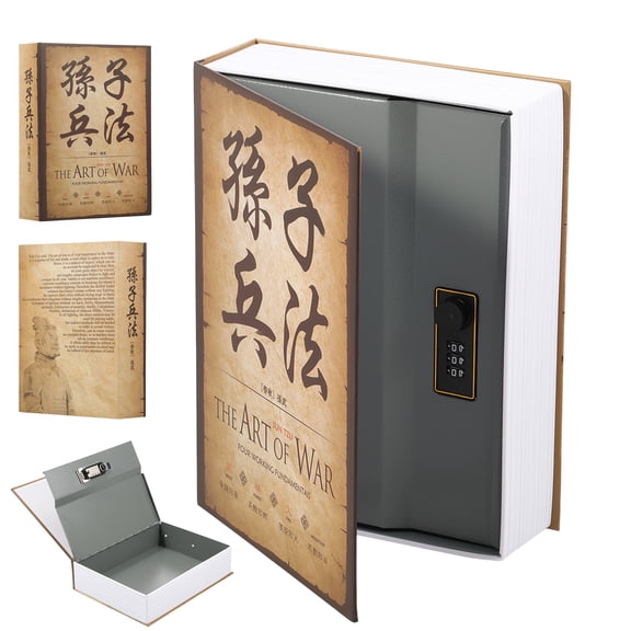Diversion Book Safe Storage Box (Size 10.4"×7.9"×2.6" ) With Security Combination Lock, Chinese style Ornaments Secret Hidden Safe (The Art of War - Combination Lock)