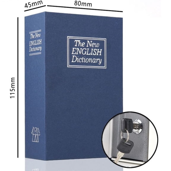 Diversion Book Safe with Combination Lock, Secret Hidden Metal Lock Box,Money Hiding Collection Box,10.4*2.6*7.8in Black Large