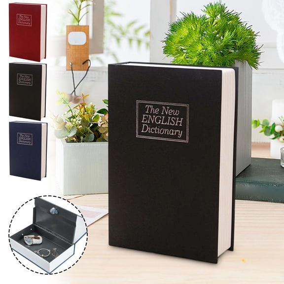 Diversion Book Safe with Lock, Money Hiding Collection Box, Secret Hidden Metal Lock Box
