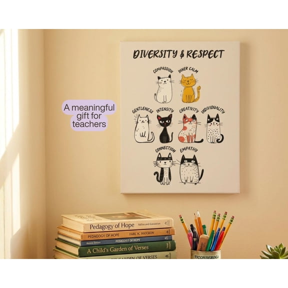 Diversity And Respect Classroom Wall Art Print, Unframed Paper Poster 8x10in