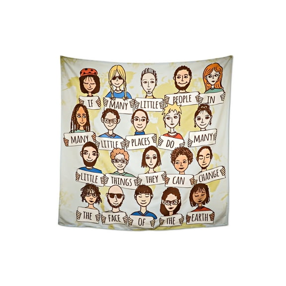 Diversity Culture Wall Hanging People of the World Tapestry School Office Classroom Inspirational Teacher Decor 48in x 48in