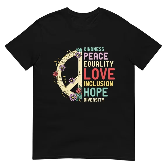 Diversity Equality Love Peace Human Rights Social Justice Statement Tee,for unisex up to 4XL