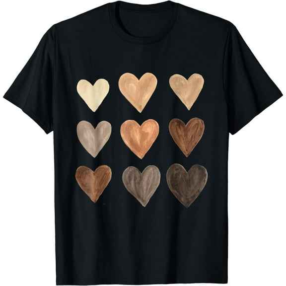Diversity Heart Skin Tones Black Pride Melanin Kindness Gift T-Shirt