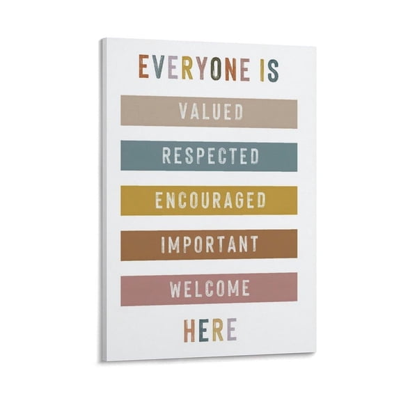 Diversity Inspirational Quote Everyone Is Valued Poster Canvas Poster Bedroom Decor Sports Landscape Office Room Decor Gift poster