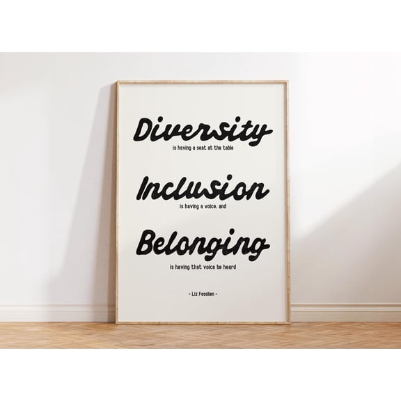 Diversity Poster Inclusion Activist Wall Art Empowerment Art , Poster Print Only
