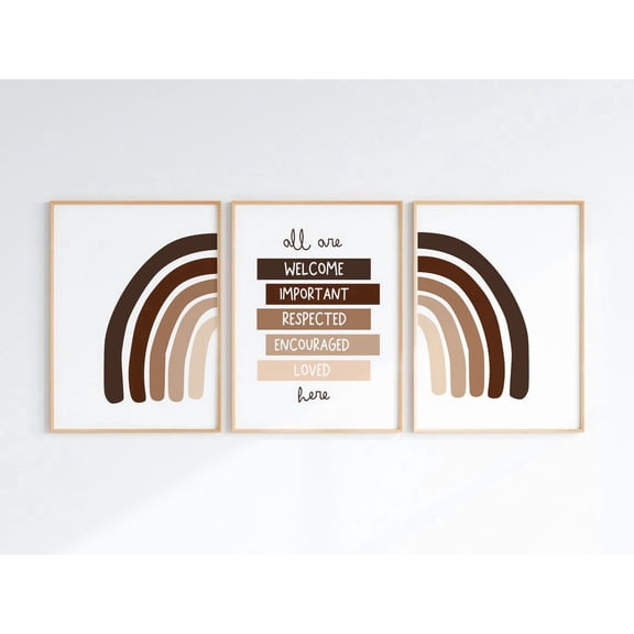 Diversity Rainbow Poster For Inclusive Kids Classroom And Learning Space Decor