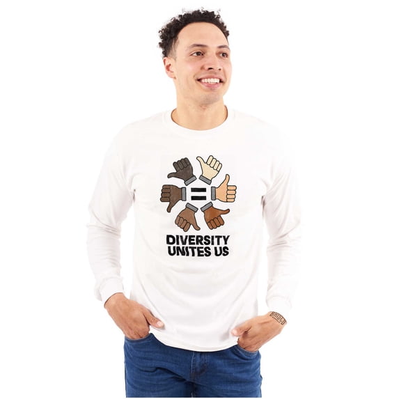 Diversity Unites Us Social Justice Long Sleeve TShirt Men Women Brisco Brands M
