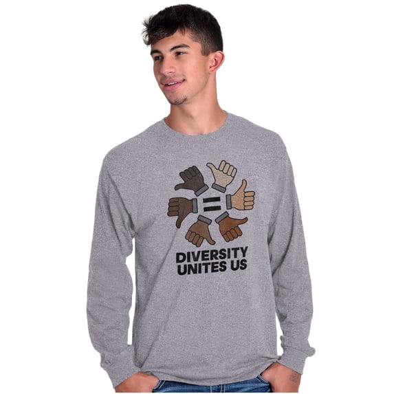 Diversity Unites Us Social Justice Long Sleeve TShirt Men Women Brisco Brands S