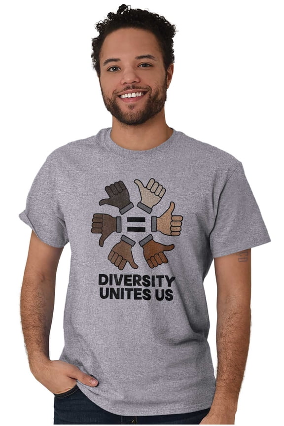 Diversity Unites Us Social Justice Men's Graphic T Shirt Tees Brisco Brands X