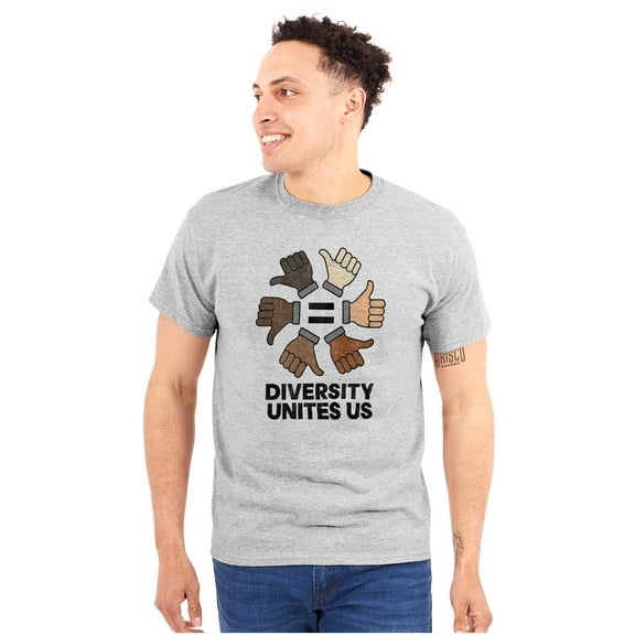 Diversity Unites Us Social Justice Plus Size Crewneck Graphic Tee Shirt Brisco Brands 2X