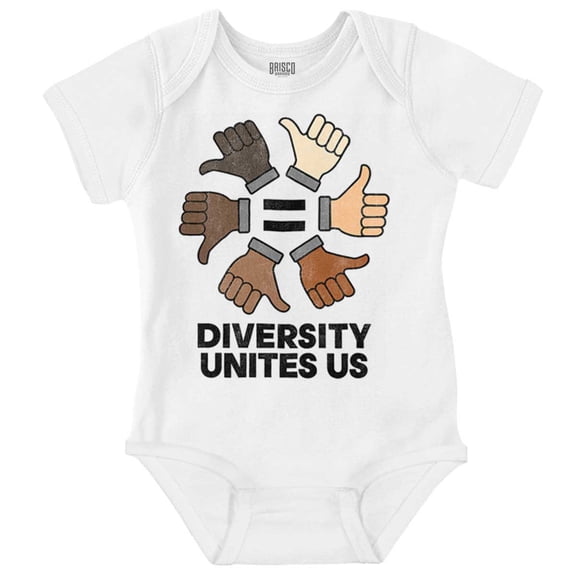 Diversity Unites Us Social Justice Romper Boys or Girls Infant Baby Brisco Brands NB