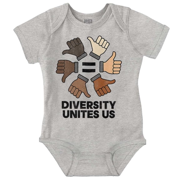 Diversity Unites Us Social Justice Romper Boys or Girls Infant Baby Brisco Brands NB