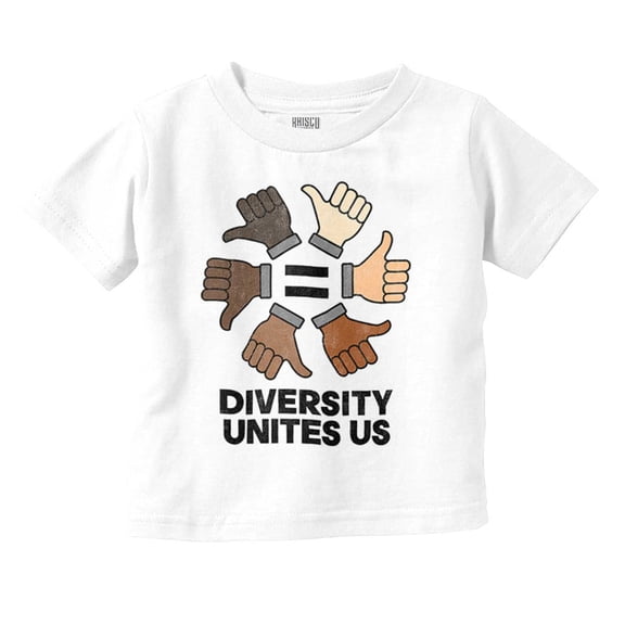 Diversity Unites Us Social Justice Toddler Boy Girl T Shirt Infant Toddler Brisco Brands 6M